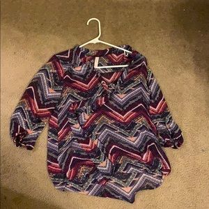 Xhilaration printed long sleeve blouse